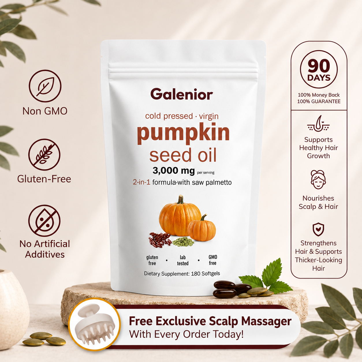 Free scalp massager with every Galenior order