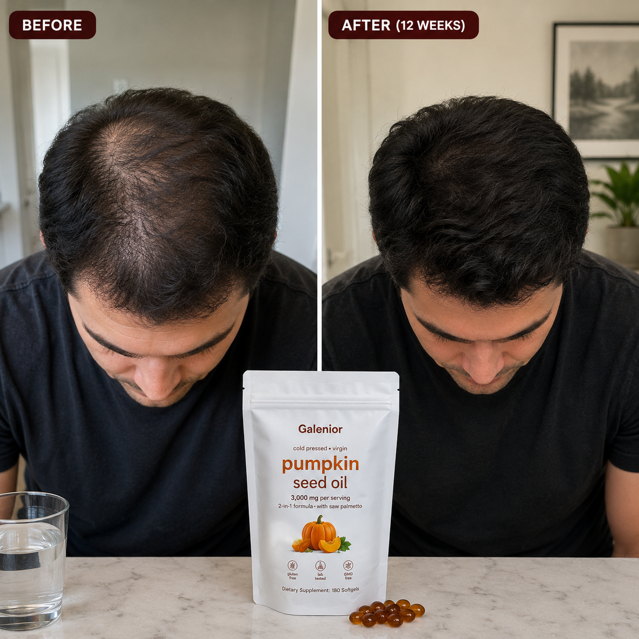 Anthony B. before and after 12 weeks of using Galenior